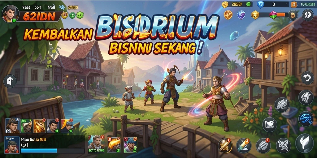 Tampilan gameplay menarik dari 62IDN dengan elemen Tycoon.