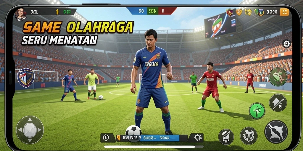 Screenshot gameplay 9SL yang menampilkan momen aksi olahraga.