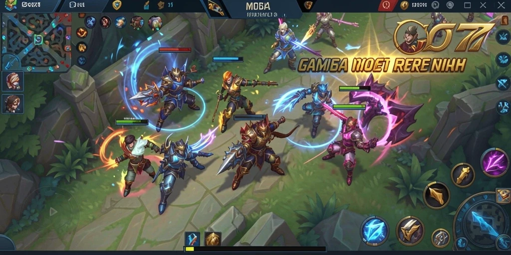 Gameplay seru dalam pertarungan tim di GOD77.