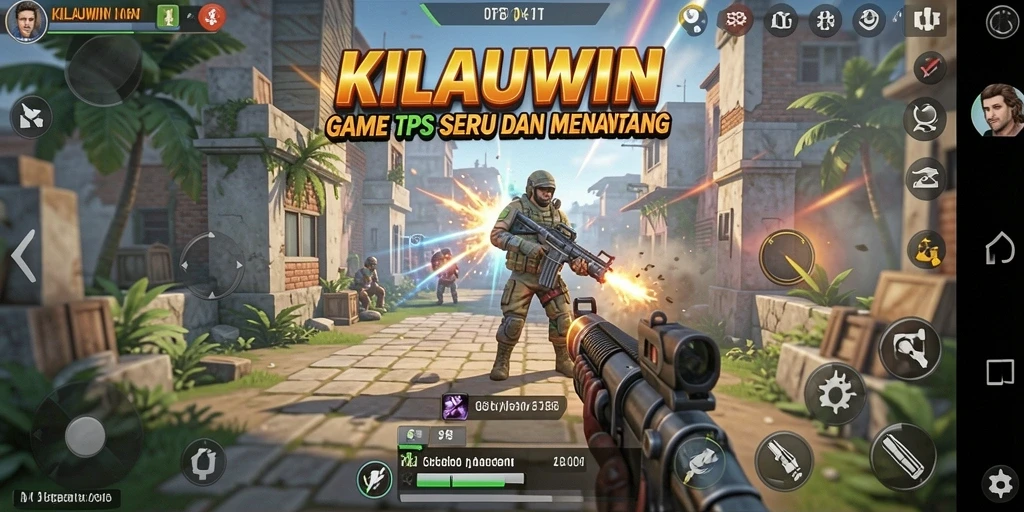 Tampilan gameplay KILAUWIN yang intens dan seru dalam aksi TPS.