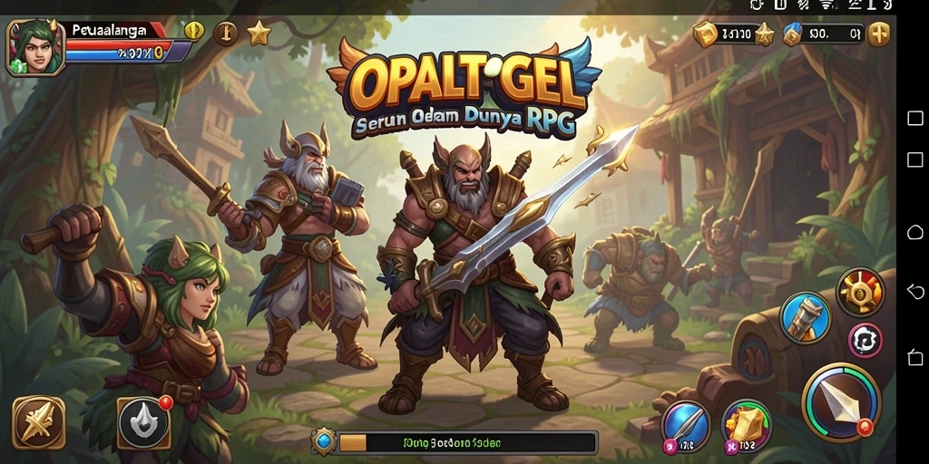 Screenshot menunjukkan aksi petualangan seru dalam OPALTOGEL.