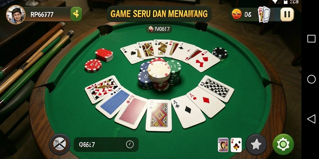Tampilan gameplay Gaple yang seru dan interaktif di RP6677.