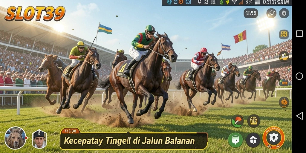 Tampilan aksi balapan yang mendebarkan dalam SLOT39.