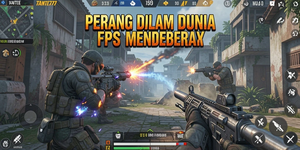 Screenshot utama TANTE777 menampilkan aksi intens dan strategis dalam permainan FPS.