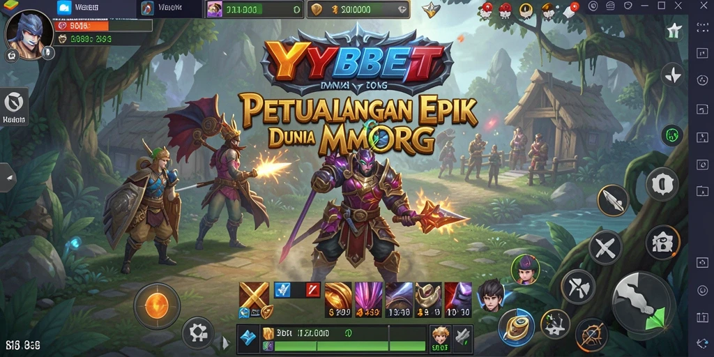Tampilan epic gameplay YYBET di dunia MMORPG yang penuh petualangan.